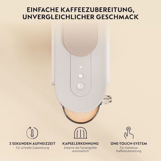 De'Longhi Vertuo Up Καφετιέρα για Κάψουλες Nespresso Πίεσης 15bar Pearl White