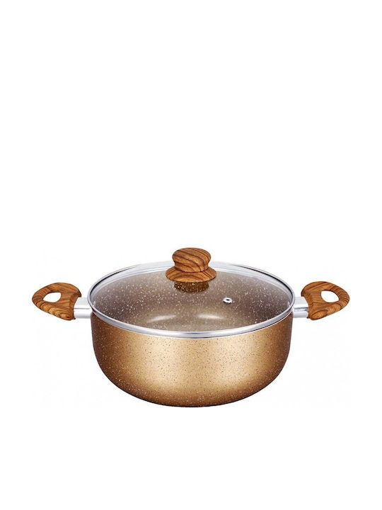 Chios Hellas Woodstone Deep Pot made of Aluminum 22cm