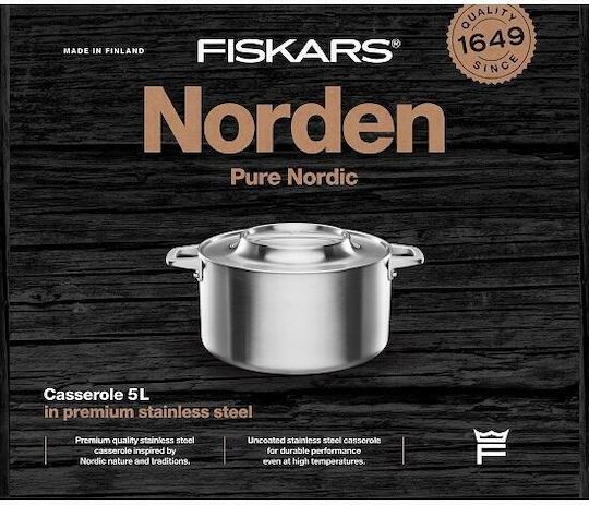 Fiskars Norden Βαθιά Ανοξείδωτη Κατσαρόλα 5lt / 13cm