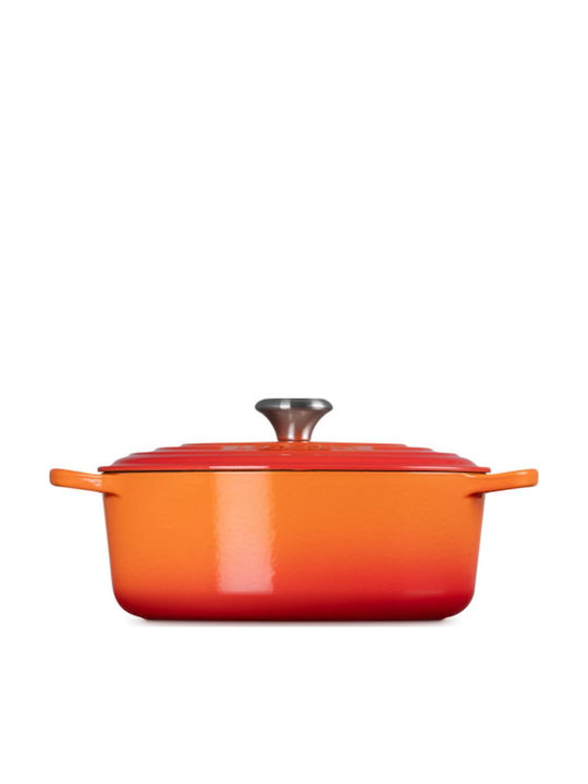 Le Creuset Signature Oval Ρηχή Κατσαρόλα από Μαντέμι 4.1lt / 27cm Volcanic