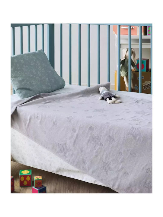 Kentia Κουβέρτα Αγκαλιάς & Λίκνου Dione Grey Βαμβακερή Γκρι 70x100εκ.