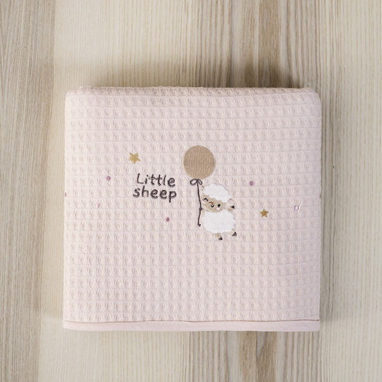 Nima Nursery Swaddling Blanket Little Waffle Pink 80x110cm