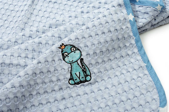 Dimcol Куверта Детски Пелени За Пелени Dinosaur Pique Светлосиня 80x110см