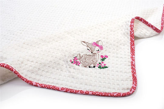 Dimcol Nursery Swaddling Blanket Deer Waffle White 80x110cm