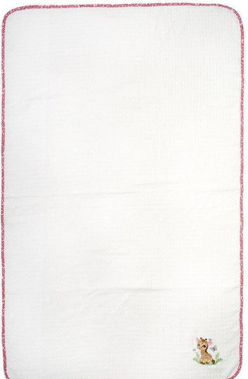 Dimcol Pătură Pepinieră Swaddling Giraffe Pique Albă 80x110cm