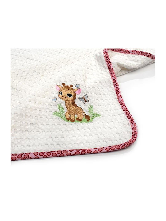 Dimcol Nursery Swaddling Blanket Giraffe Waffle White 80x110cm