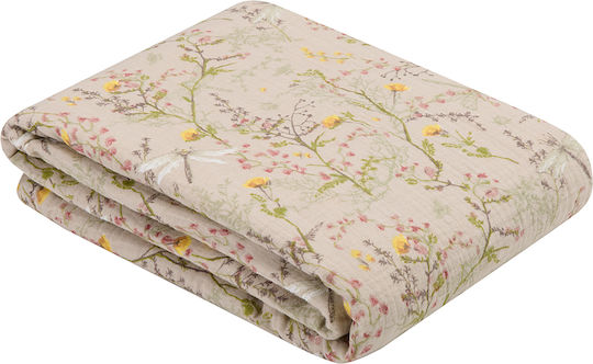 Kikka Boo Blanket Nursery Swaddling Blankets Secret Garden Cotton Beige Beige 100x100cm