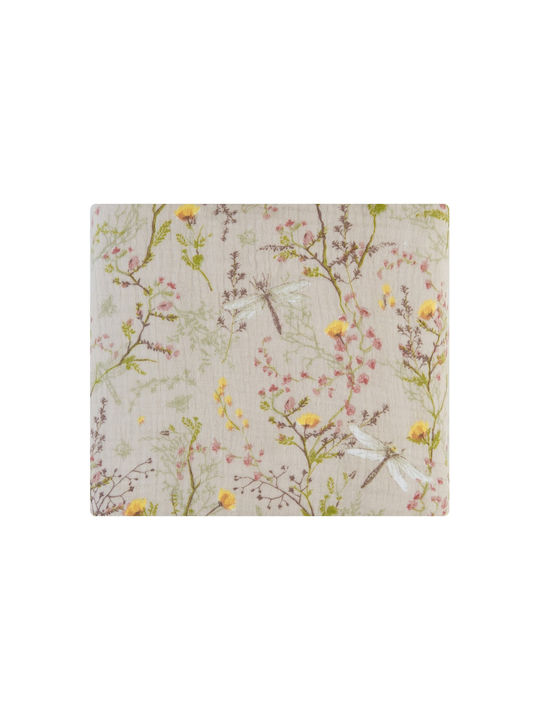 Kikka Boo Blanket Nursery Swaddling Blankets Secret Garden Cotton Beige Beige 100x100cm