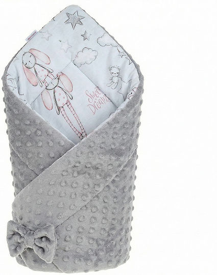 Qmini Pătură Pepinieră Swaddling 100% Bumbac Gri Rabbit Night 80x80 cm