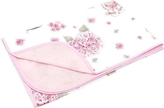 MimiNu Κουβέρτα Αγκαλιάς & Λίκνου Βαμβακερή Ροζ Pink 75x100εκ.