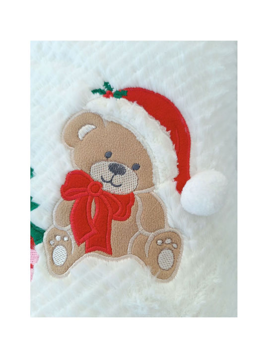 SteweHome Nursery Swaddling Cotton Ecru Blanket with Animal 100x100cm