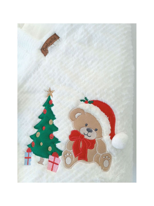SteweHome Nursery Swaddling Cotton Ecru Blanket with Animal 100x100cm