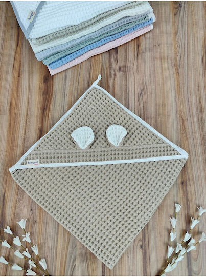 SteweHome Baby Blanket Nursery Swaddling Waffle Brown 100x90cm