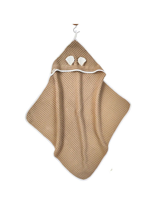 SteweHome Cotton Nursery Swaddling Blanket Brown 100x100cm