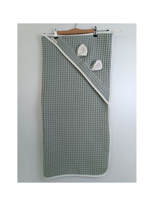 SteweHome Baby Blanket Nursery Swaddling Cotton Green 100x100cm