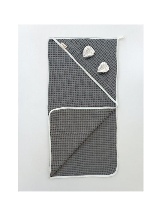 SteweHome Baby Blanket Nursery Swaddling Cotton Gray 100x90cm