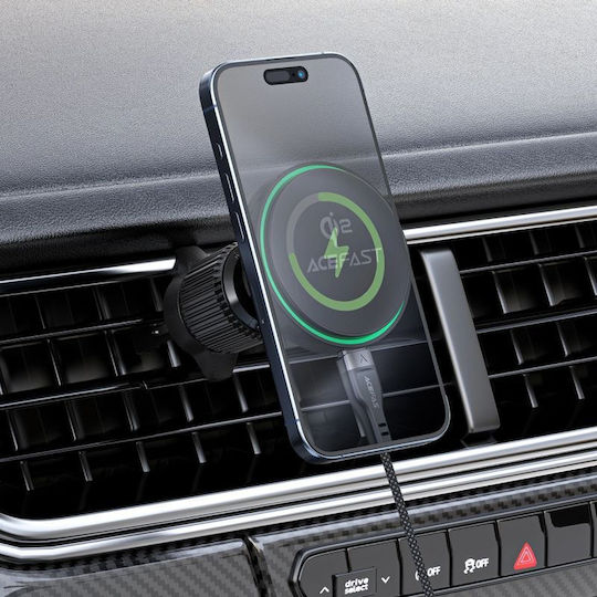 Acefast D33 Suport Auto Încărcare Wireless Qi2 15w Încărcător Magnetic Pentru Grilaj Aer Negru