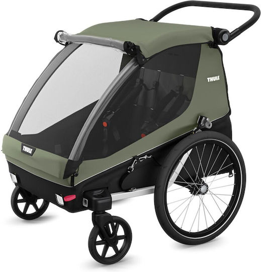 Thule Fahrradanhänger Für Den Transport Von 2 Kindern Thule Courier Dunkelgrün