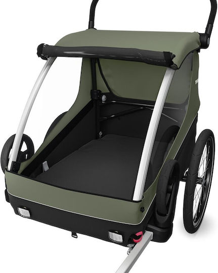 Thule Fahrradanhänger Für Den Transport Von 2 Kindern Thule Courier Dunkelgrün