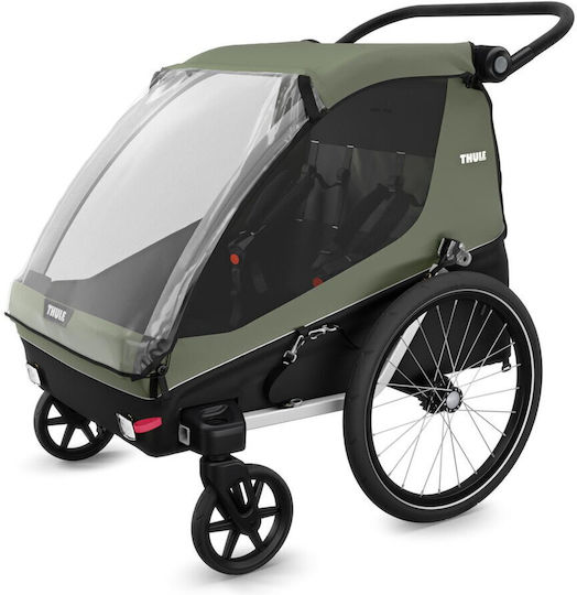 Thule Fahrradanhänger Für Den Transport Von 2 Kindern Thule Courier Dunkelgrün