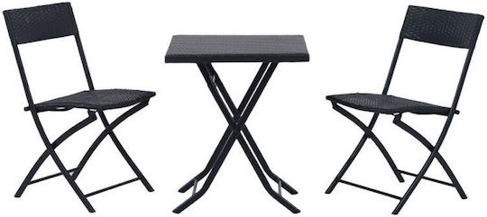 Set Sala De Mese 3 Piese Mobilier Negru Set Sala De Mese 3 Piese Mobilier Negru