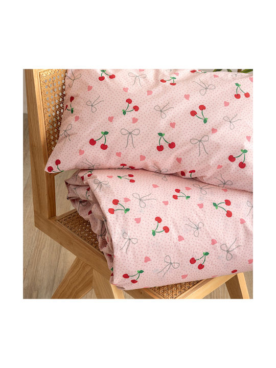 Palamaiki Set Baby Crib Sheets Cotton Fitted My Kingdom Pink 70x140cm 3pcs