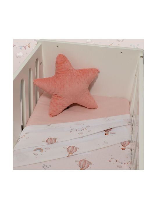 Baby Oliver Baby Sheets Set Cradle Cotton Fitted Multicolored 75x110cm