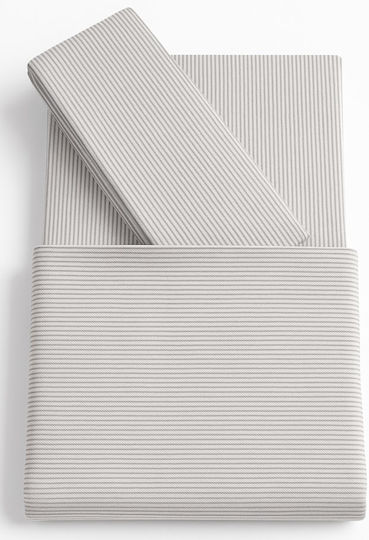 Beboulino Rige Lines Комплект Бебешки Чаршафи За Количка Памучни Бежов 95x150бр 2бр