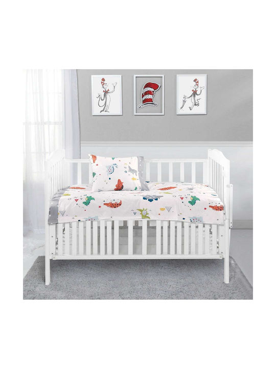 Beauty Home Baby Sheets Set Crib Cotton Satin Fitted Gray 70x140cm