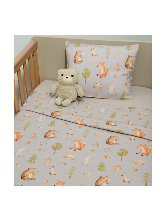 Baby Oliver Set Baby Sheets Crib Cotton Fitted Beige 110x170cm