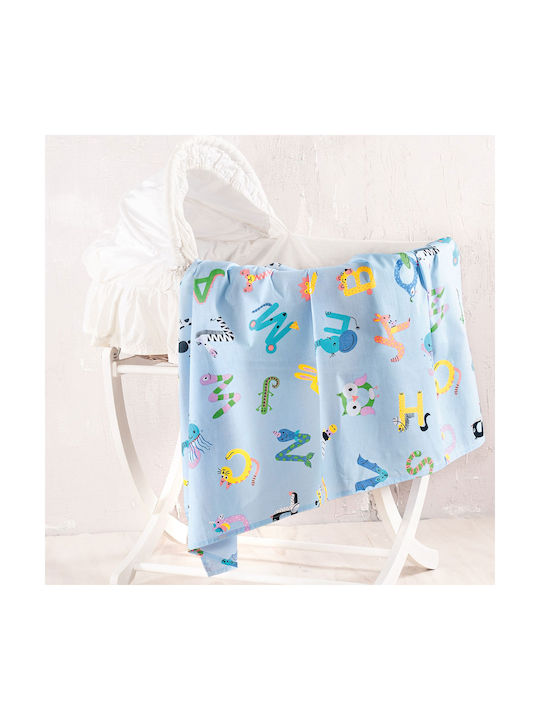 Rythmos Baby Cradle Sheet Cotton Blue 80x110cm