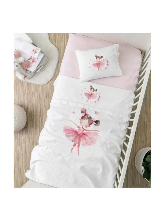 Borea Set Baby Sheets Crib Cotton Balletto White 120x160cm