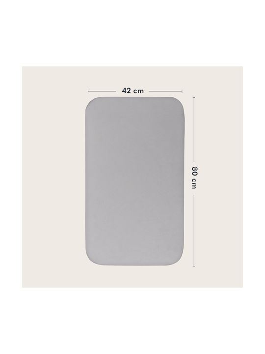 Lionelo Set Lenjerii de Pat Bebe Pentru Leagăn Din Bumbac cu Elastic Albe 80x42cm LO-BAMBOO_SHEET_OFF_WHITE_GREY_80x42
