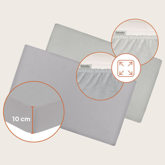 Lionelo Set Baby Sheets Crib Cotton White 120x60cm