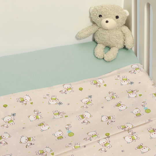 Baby Oliver Baby Sheets Set Cradle Cotton Multicolored 80x100cm 2pcs