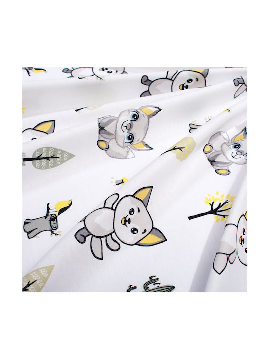 Dimcol Set Baby Crib Cotton Sheets Baby Foxes 595 Multicolour 120x160cm 3 Pieces