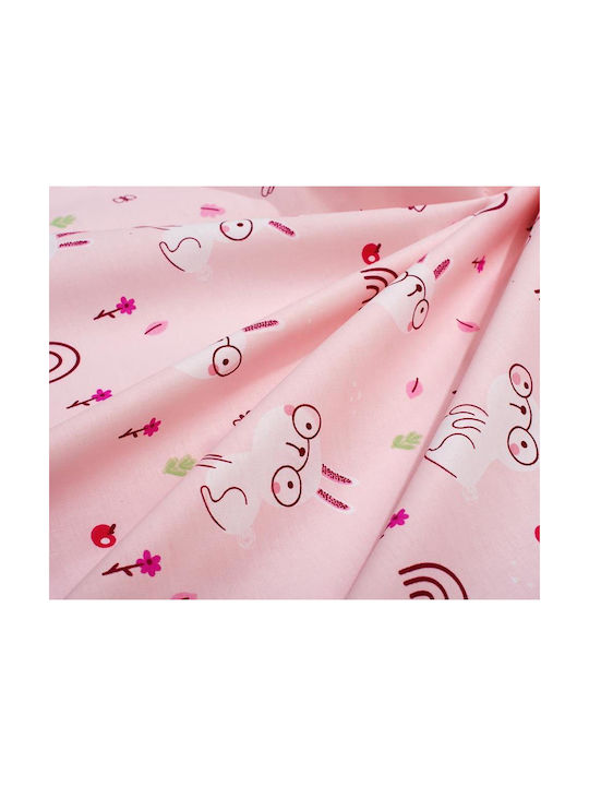 Dimcol Set Baby Crib Cotton Sheets Rabbit Garden 585 Multicolour 120x160cm 3 Pieces