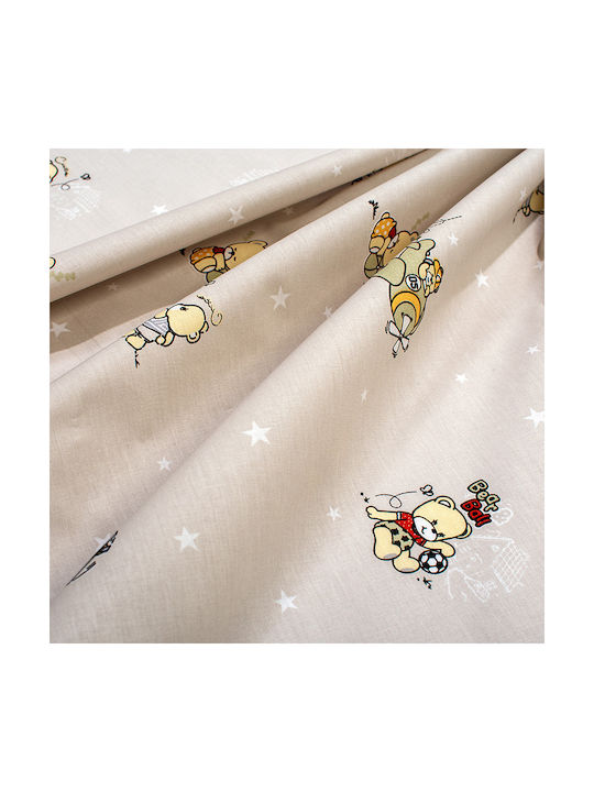 Dimcol Set Baby Crib Cotton Sheets Bear's Playtime 592 Multicolour 120x160cm 3 Pieces
