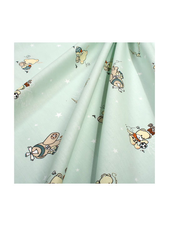 Dimcol Set Baby Crib Cotton Sheets Bear's Playtime 593 Multicolour 120x160cm 3 Pieces