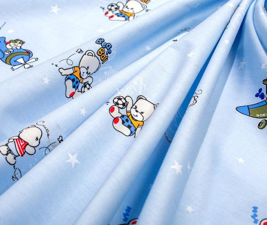Dimcol Set Baby Crib Cotton Sheets Bear's Playtime 591 Multicolour 120x160cm 3 Pieces