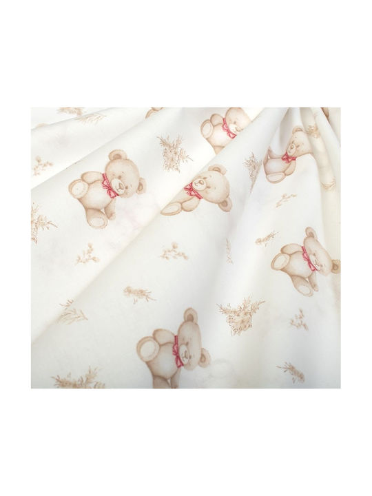 Dimcol Set Baby Crib Cotton Sheets Bear Multicolour 120x160cm 3 Pieces