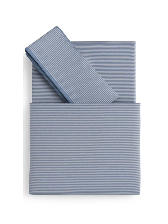 Beboulino Rige Lines Baby Sheets Set Crib Cotton Blue 95x150cm 3pcs