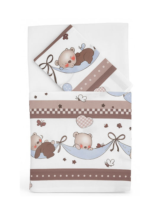 Beboulino Baby Sheets Set Crib Cotton Multicolored 105x170cm 3pcs