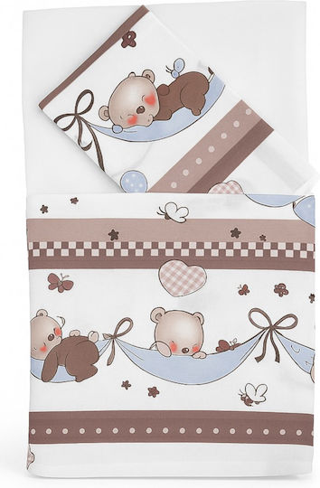 Beboulino Baby Sheets Set Crib Cotton Multicolored 105x170cm 3pcs