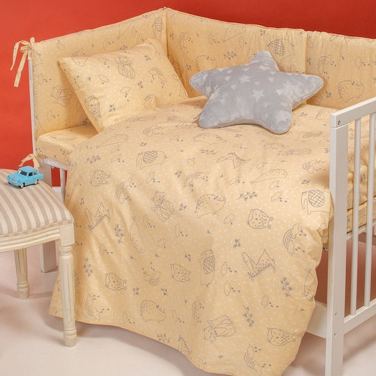 Melinen Zoo Boy Baby Sheet Crib Cotton Light Blue 120x170cm
