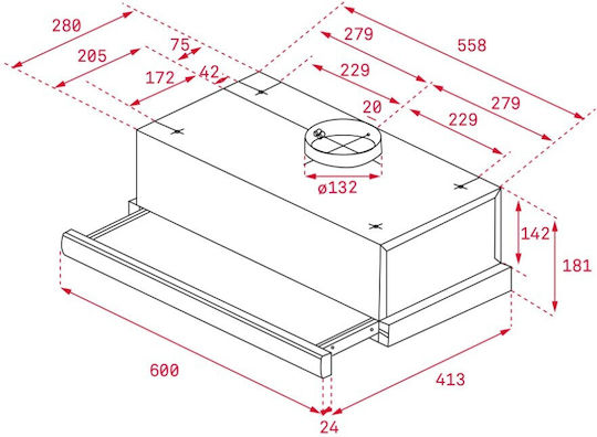 Teka TL 6310 W Sliding Vent Hood 60cm White