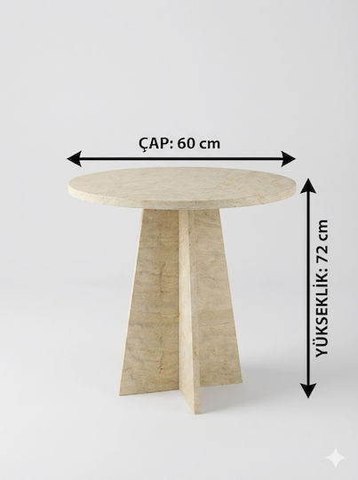 Oval Kitchen Table Wooden Synthetic Wood 72x60cm