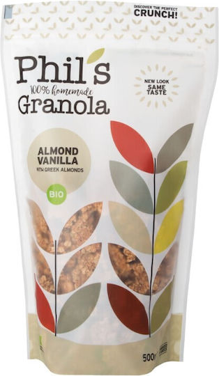Phil’s Granola Bio Γκρανόλα Βρώμης Αμύγδαλο και Βανίλια 500gr