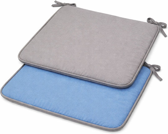 Kipper Reli Garden Chair Cushions Blue Grey 38x38cm