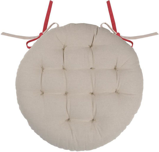 Gartenstuhlkissen S-F Duo Rund Rouge / Lin 38x38cm